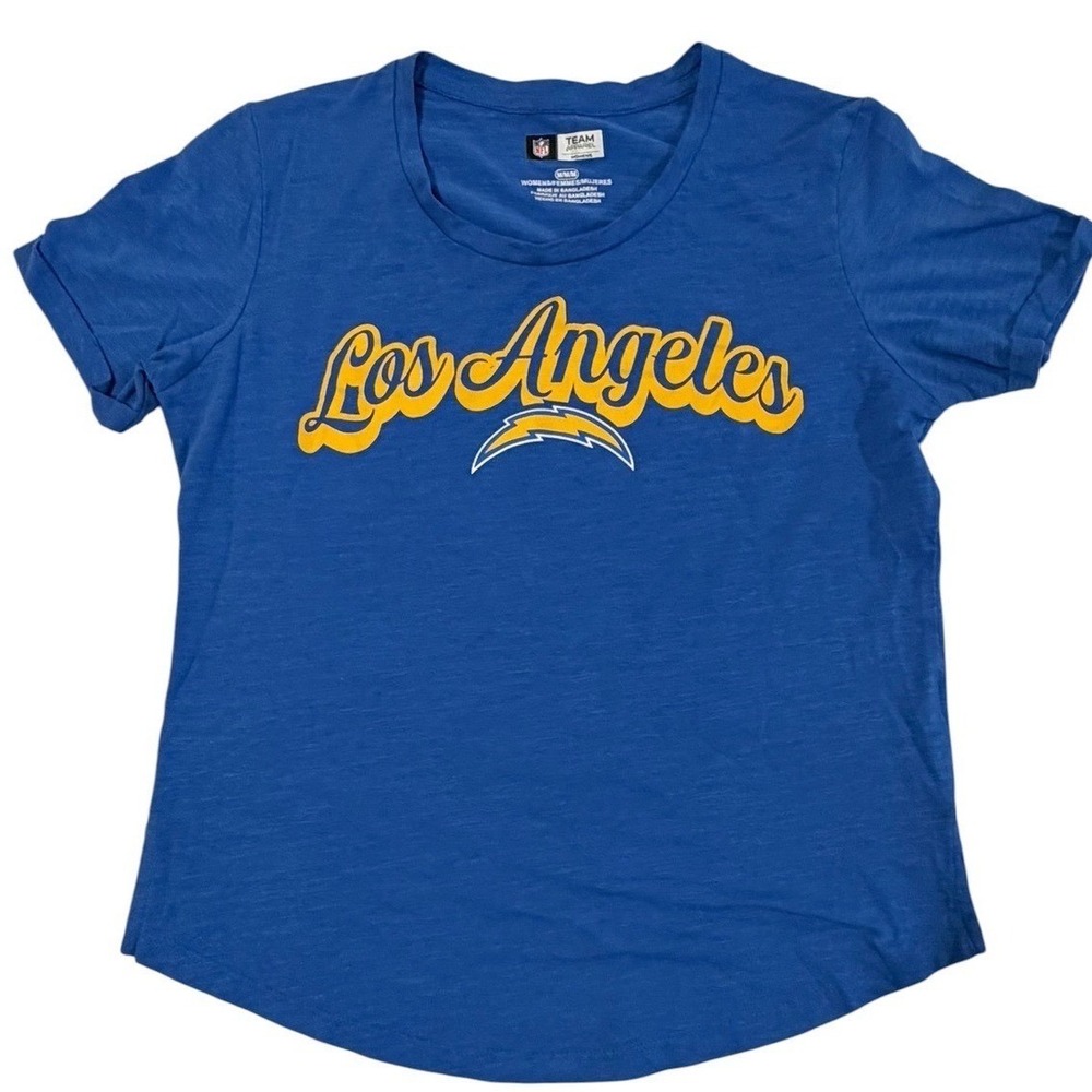 NFL Team Apparel Los Angeles Chargers Graphic T Shirt Blue Medium Game Day Fan